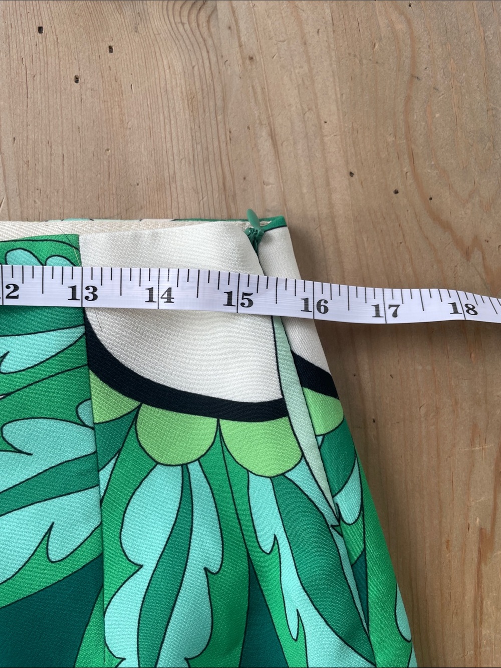 Zara Pucci Inspired Mod Print Mini Skirt Green Retro Geometric Size L - Picture 6 of 7